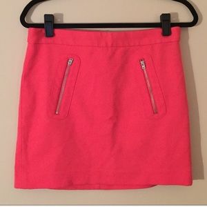 GAP Coral Mini Skirt Size 4 Coral Orange Pink with Zipper Details